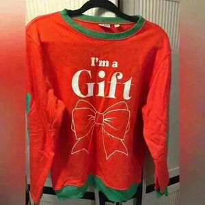 Ugly Christmas Sweatshirt "I'm A Gift" Mighty Fine Soft Holiday Party Wear